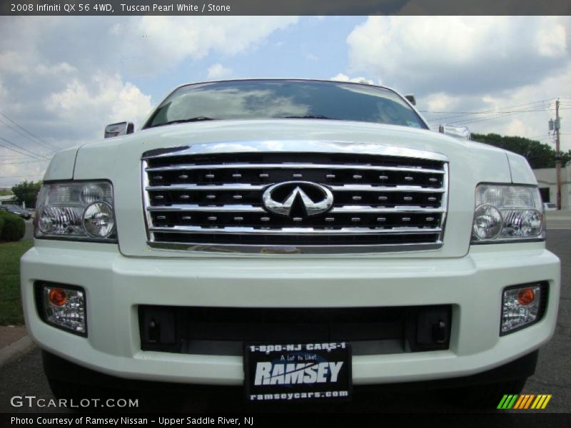 Tuscan Pearl White / Stone 2008 Infiniti QX 56 4WD