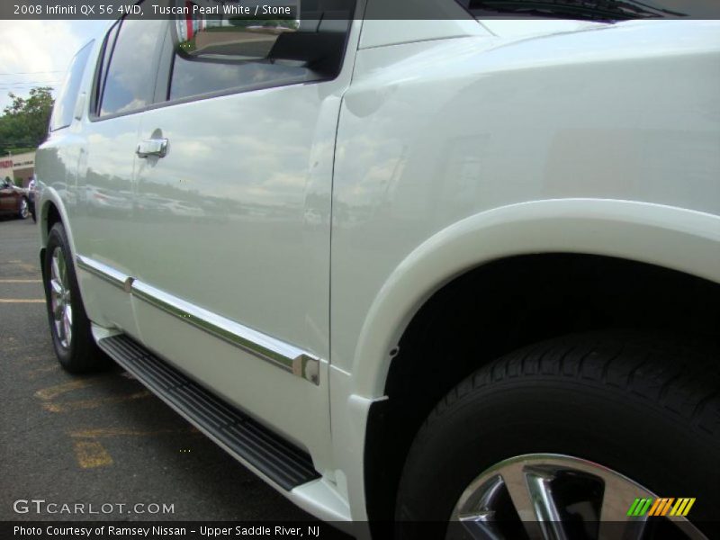 Tuscan Pearl White / Stone 2008 Infiniti QX 56 4WD