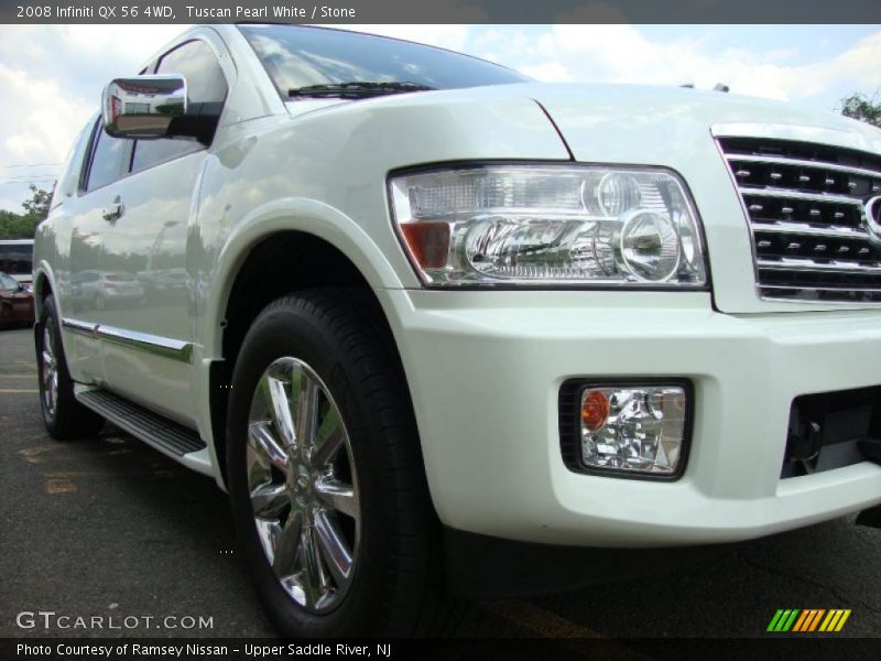 Tuscan Pearl White / Stone 2008 Infiniti QX 56 4WD