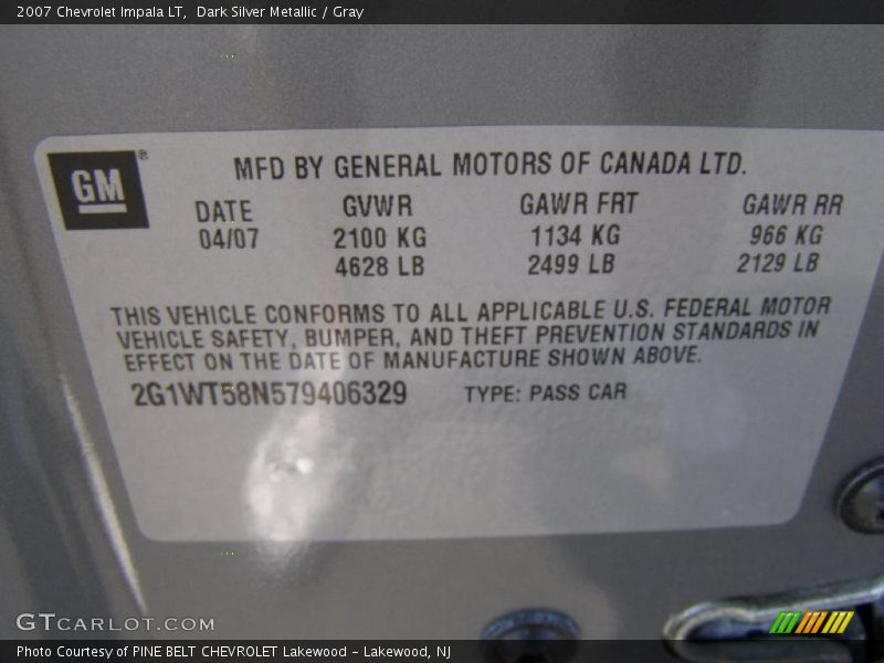Dark Silver Metallic / Gray 2007 Chevrolet Impala LT