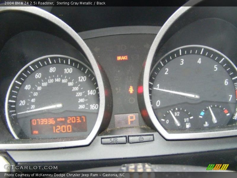 Sterling Gray Metallic / Black 2004 BMW Z4 2.5i Roadster