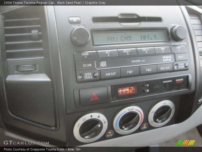 Black Sand Pearl / Graphite Gray 2009 Toyota Tacoma Regular Cab