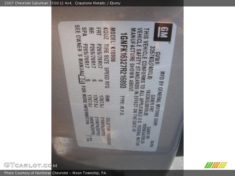 Graystone Metallic / Ebony 2007 Chevrolet Suburban 1500 LS 4x4
