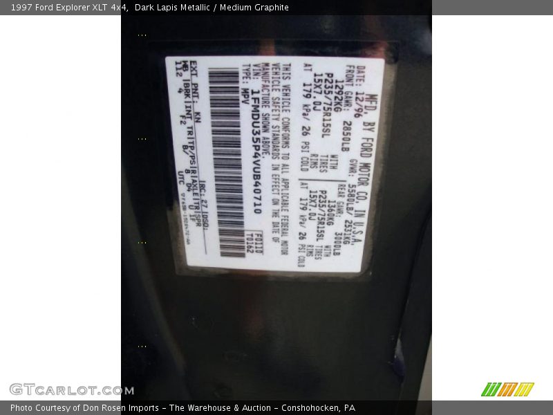 Dark Lapis Metallic / Medium Graphite 1997 Ford Explorer XLT 4x4