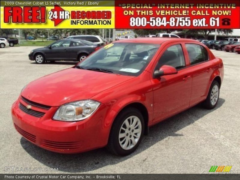 Victory Red / Ebony 2009 Chevrolet Cobalt LS Sedan