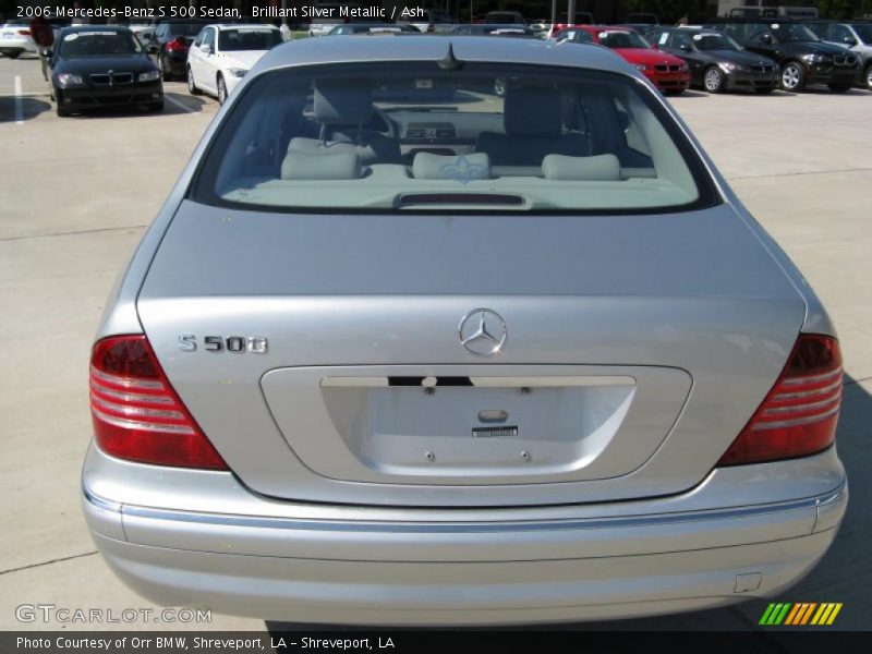 Brilliant Silver Metallic / Ash 2006 Mercedes-Benz S 500 Sedan