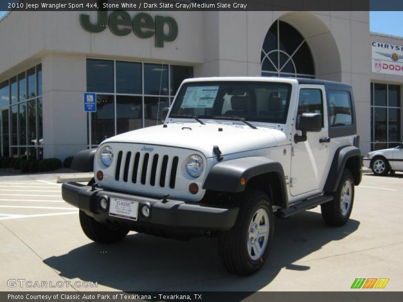 Stone White / Dark Slate Gray/Medium Slate Gray 2010 Jeep Wrangler Sport 4x4