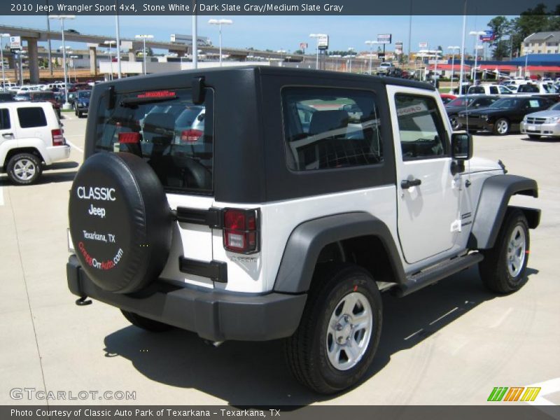 Stone White / Dark Slate Gray/Medium Slate Gray 2010 Jeep Wrangler Sport 4x4