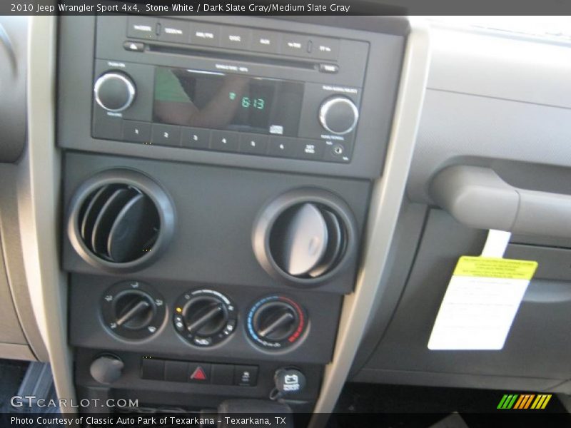 Stone White / Dark Slate Gray/Medium Slate Gray 2010 Jeep Wrangler Sport 4x4