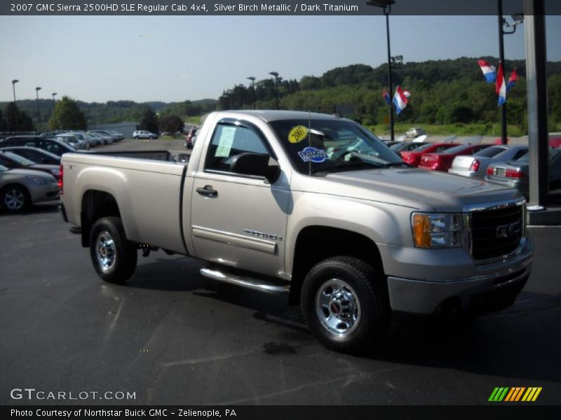 Silver Birch Metallic / Dark Titanium 2007 GMC Sierra 2500HD SLE Regular Cab 4x4