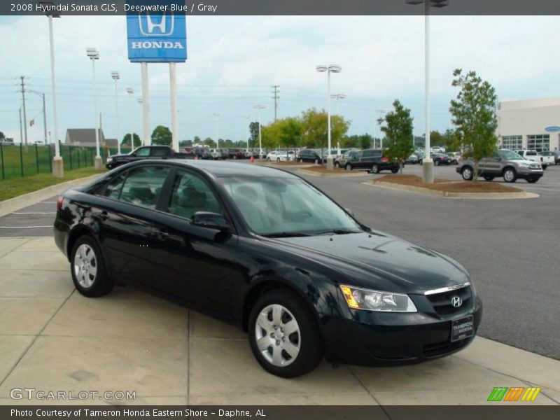Deepwater Blue / Gray 2008 Hyundai Sonata GLS