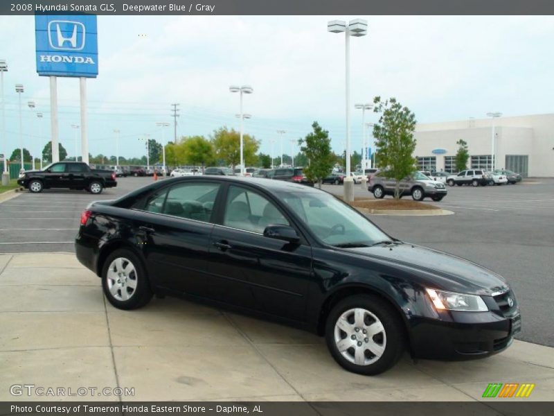Deepwater Blue / Gray 2008 Hyundai Sonata GLS