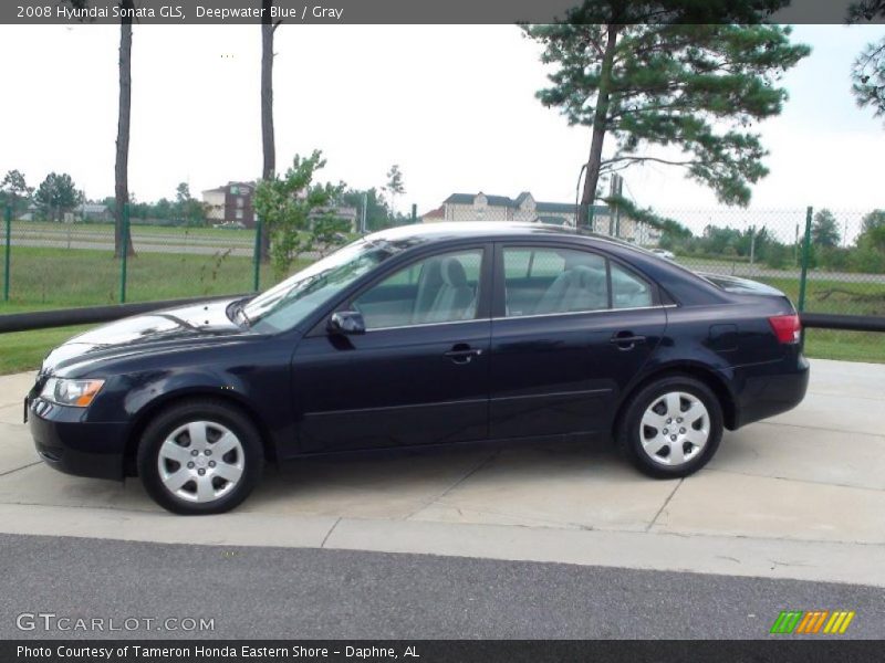 Deepwater Blue / Gray 2008 Hyundai Sonata GLS