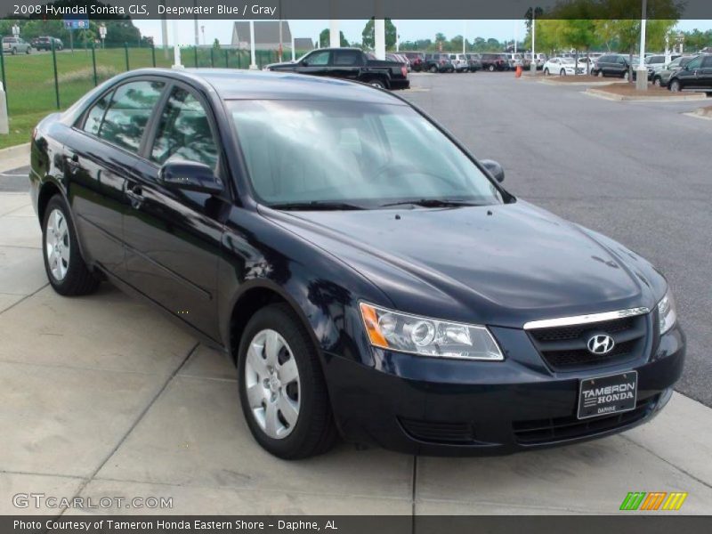 Deepwater Blue / Gray 2008 Hyundai Sonata GLS