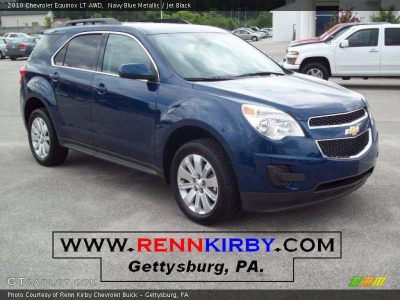 Navy Blue Metallic / Jet Black 2010 Chevrolet Equinox LT AWD