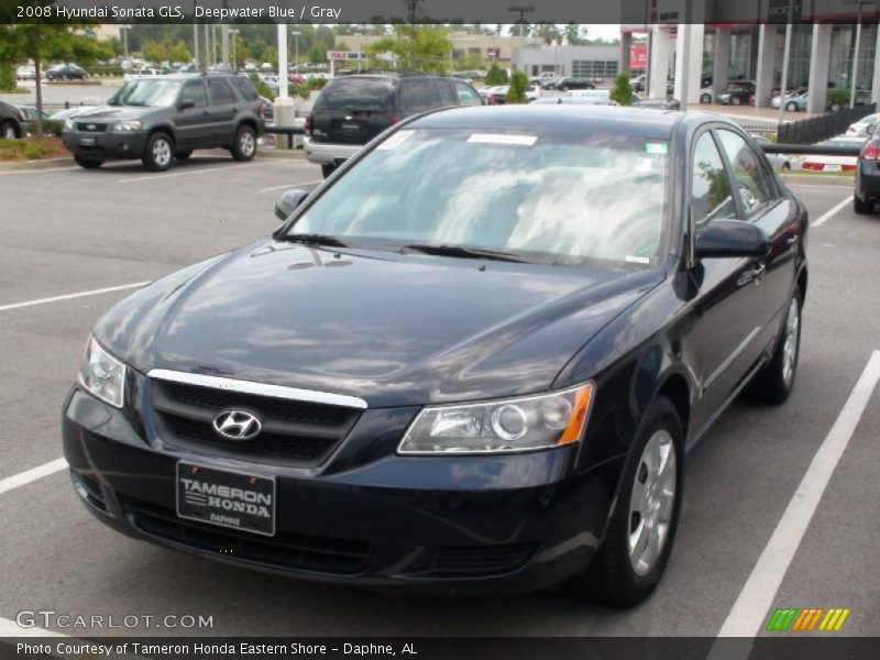 Deepwater Blue / Gray 2008 Hyundai Sonata GLS