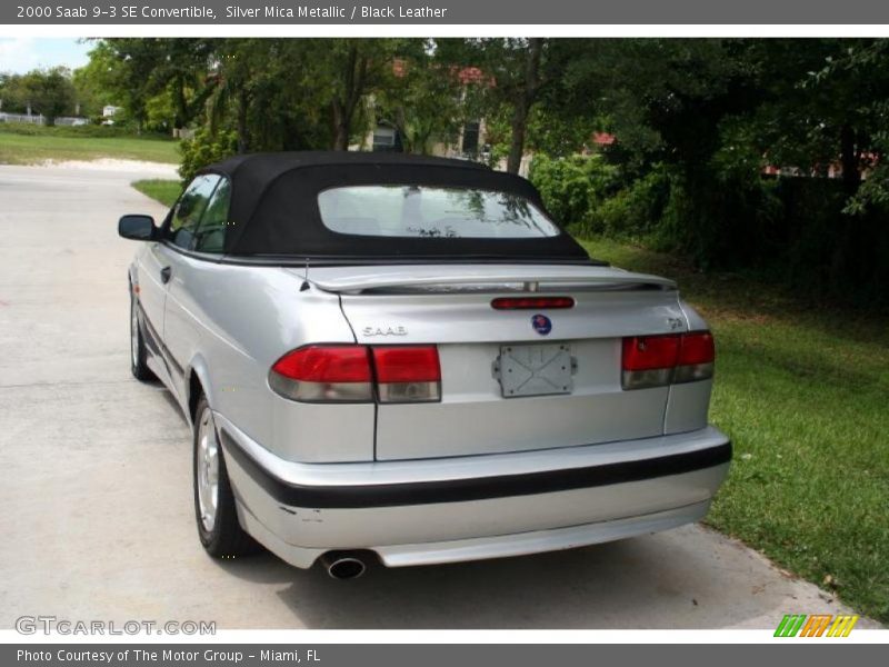 Silver Mica Metallic / Black Leather 2000 Saab 9-3 SE Convertible