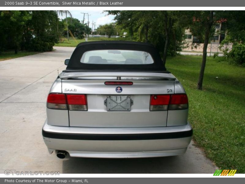 Silver Mica Metallic / Black Leather 2000 Saab 9-3 SE Convertible