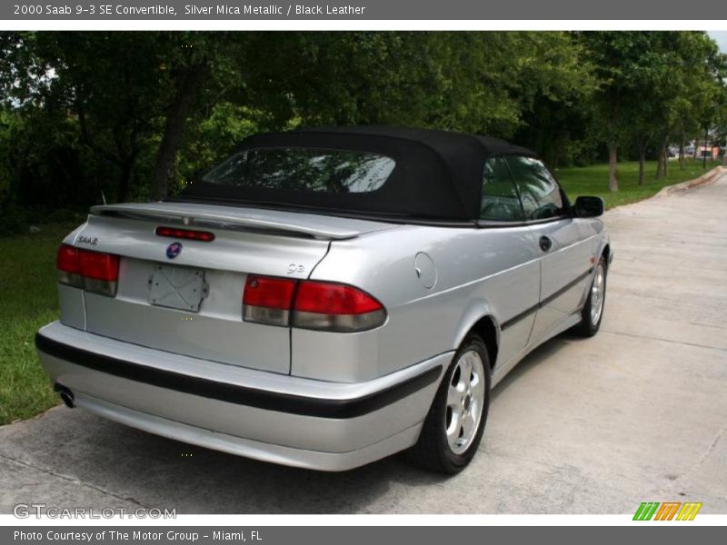 Silver Mica Metallic / Black Leather 2000 Saab 9-3 SE Convertible