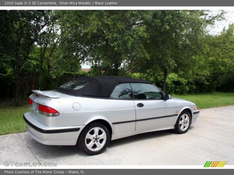 Silver Mica Metallic / Black Leather 2000 Saab 9-3 SE Convertible