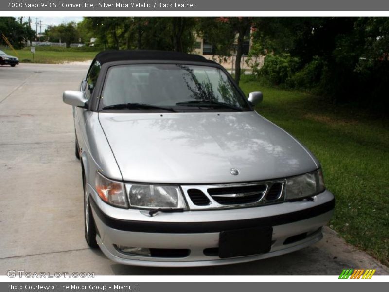 Silver Mica Metallic / Black Leather 2000 Saab 9-3 SE Convertible
