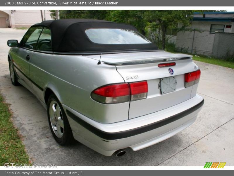 Silver Mica Metallic / Black Leather 2000 Saab 9-3 SE Convertible
