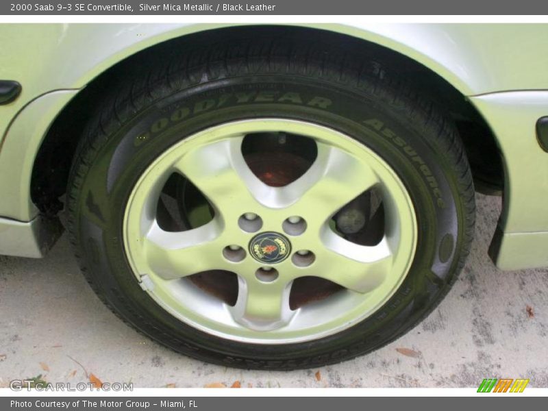Silver Mica Metallic / Black Leather 2000 Saab 9-3 SE Convertible