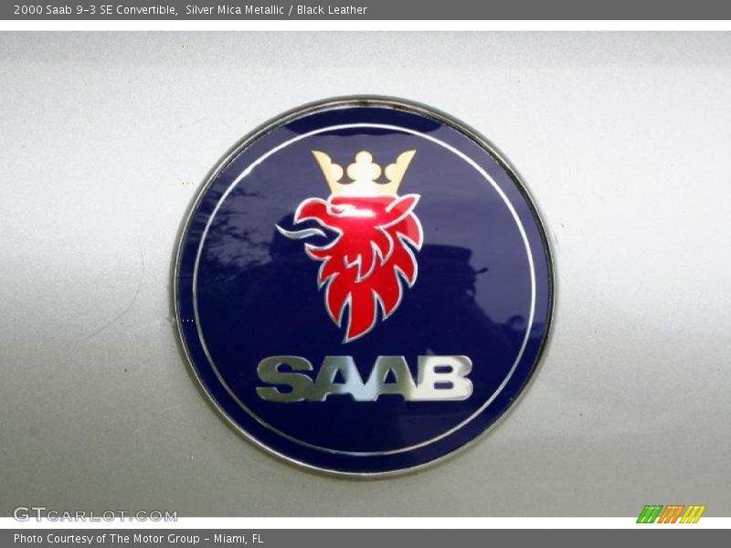 Silver Mica Metallic / Black Leather 2000 Saab 9-3 SE Convertible