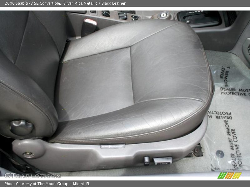 Silver Mica Metallic / Black Leather 2000 Saab 9-3 SE Convertible