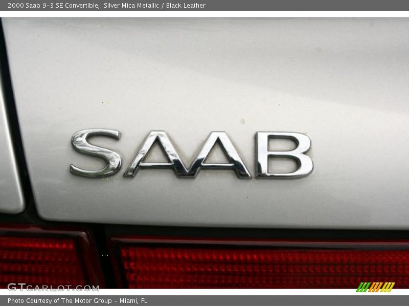 Silver Mica Metallic / Black Leather 2000 Saab 9-3 SE Convertible