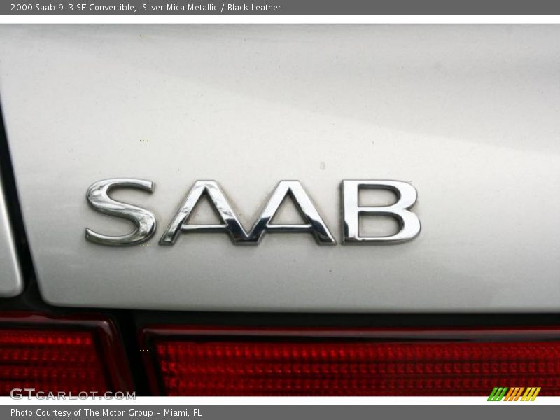 Silver Mica Metallic / Black Leather 2000 Saab 9-3 SE Convertible