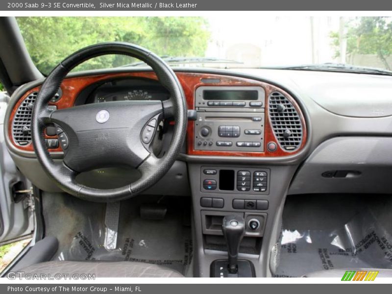 Silver Mica Metallic / Black Leather 2000 Saab 9-3 SE Convertible