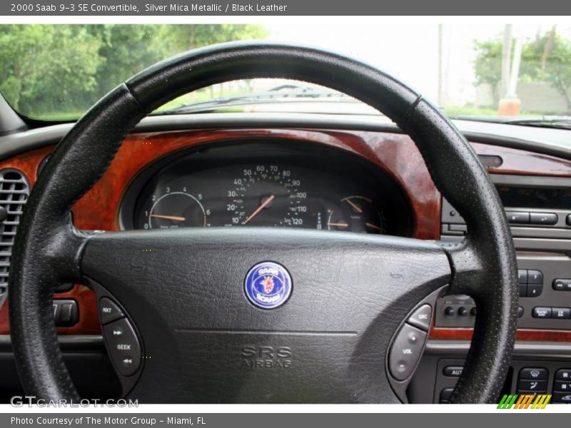Silver Mica Metallic / Black Leather 2000 Saab 9-3 SE Convertible
