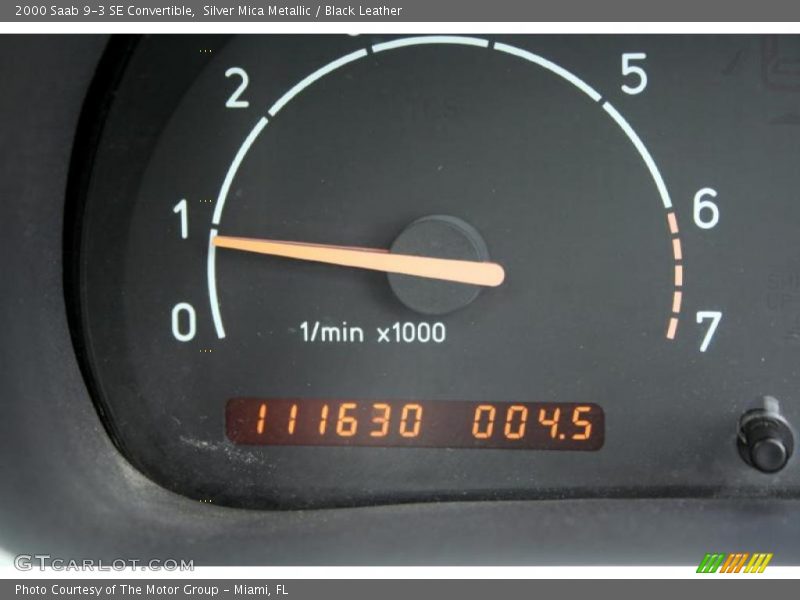 Silver Mica Metallic / Black Leather 2000 Saab 9-3 SE Convertible