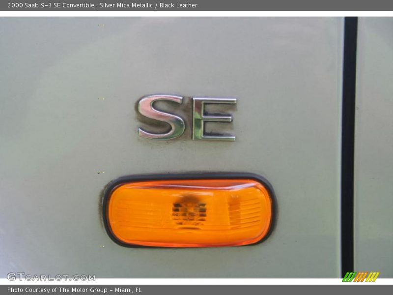 Silver Mica Metallic / Black Leather 2000 Saab 9-3 SE Convertible