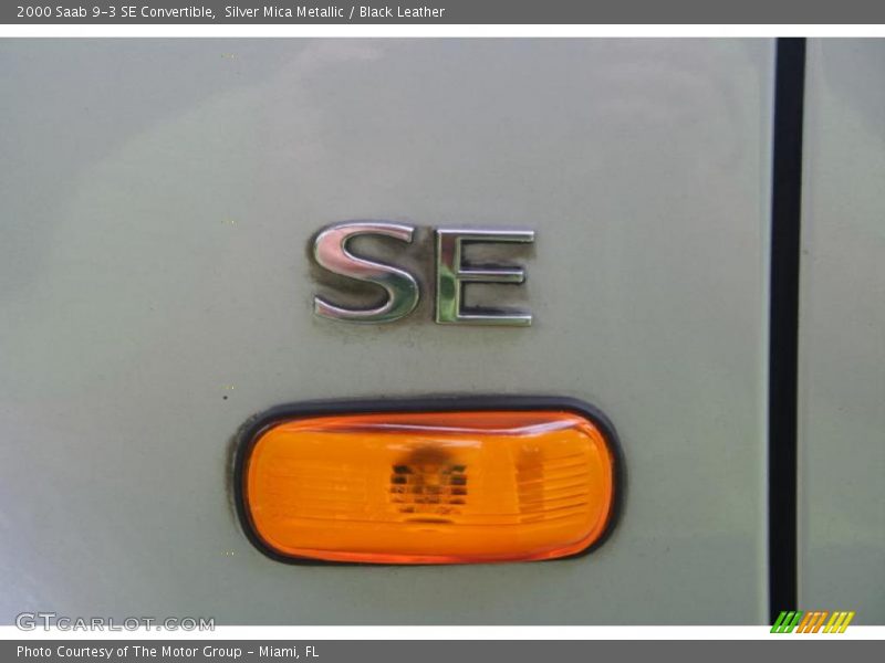 Silver Mica Metallic / Black Leather 2000 Saab 9-3 SE Convertible