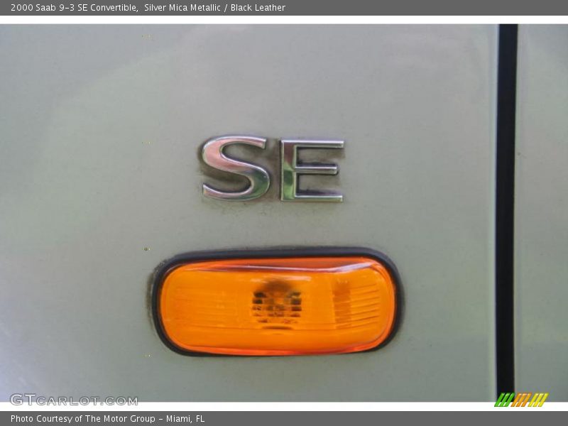 Silver Mica Metallic / Black Leather 2000 Saab 9-3 SE Convertible