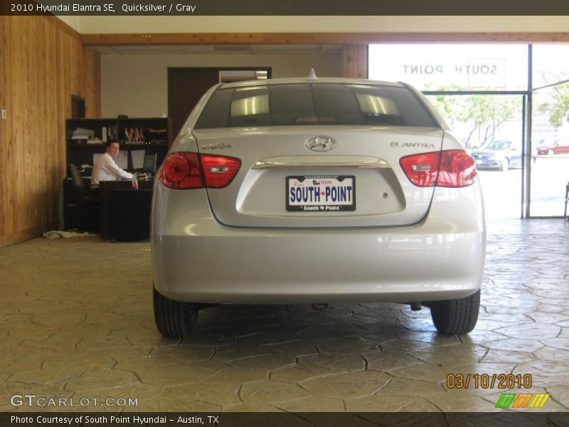 Quicksilver / Gray 2010 Hyundai Elantra SE