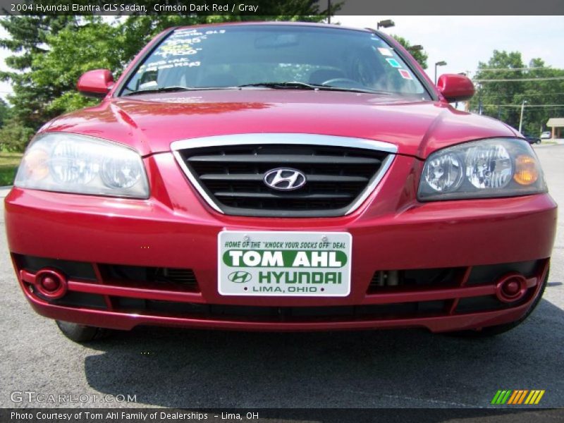 Crimson Dark Red / Gray 2004 Hyundai Elantra GLS Sedan