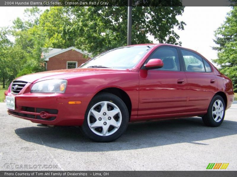 Crimson Dark Red / Gray 2004 Hyundai Elantra GLS Sedan