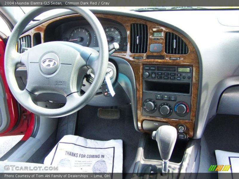 Crimson Dark Red / Gray 2004 Hyundai Elantra GLS Sedan