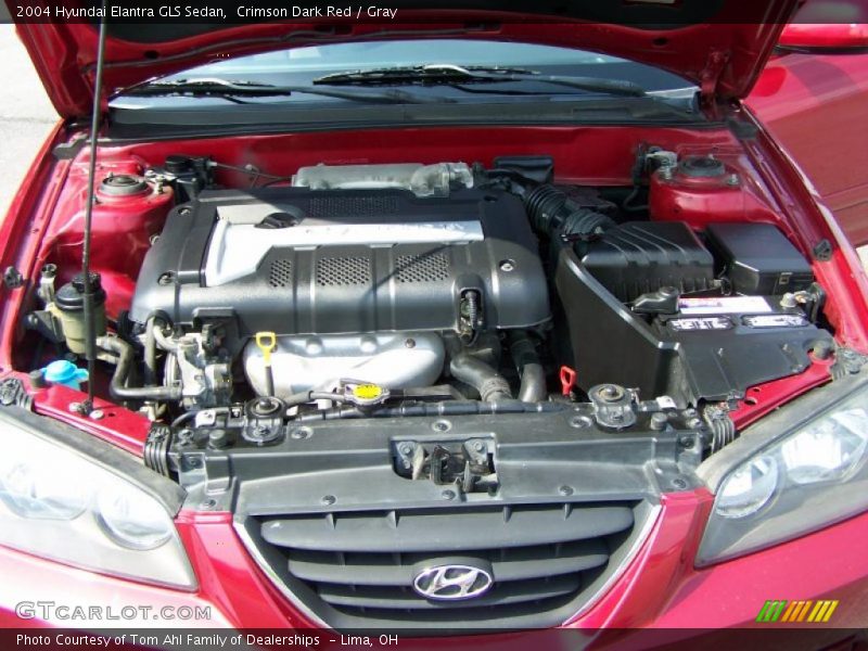 Crimson Dark Red / Gray 2004 Hyundai Elantra GLS Sedan
