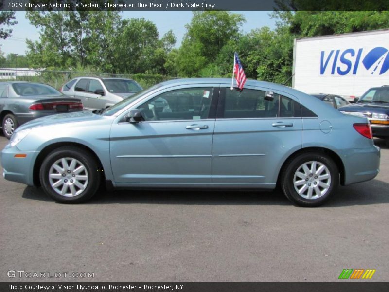 Clearwater Blue Pearl / Dark Slate Gray 2009 Chrysler Sebring LX Sedan