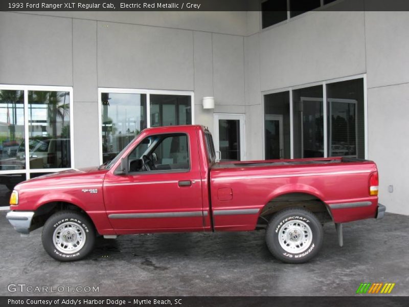 Electric Red Metallic / Grey 1993 Ford Ranger XLT Regular Cab