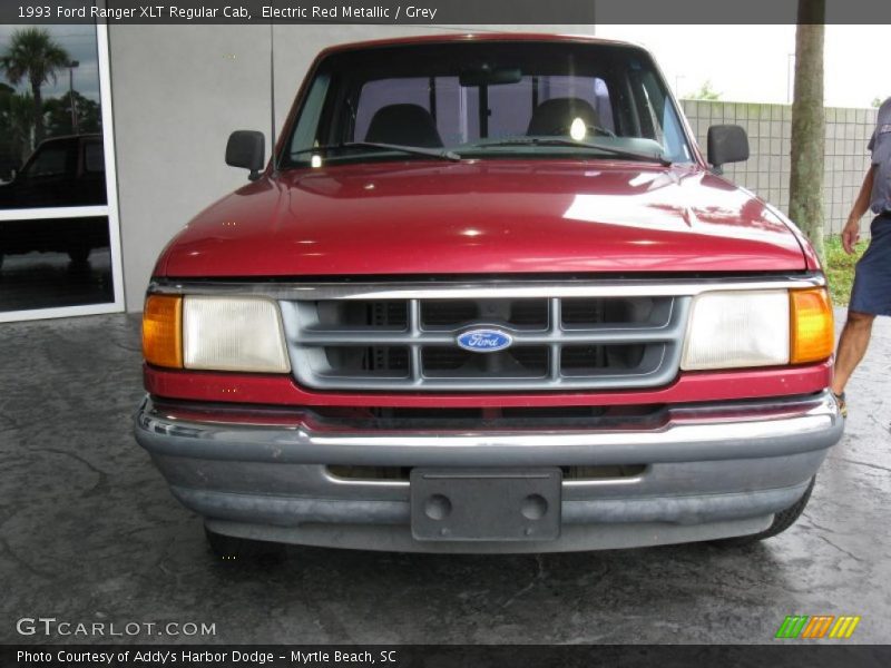 Electric Red Metallic / Grey 1993 Ford Ranger XLT Regular Cab