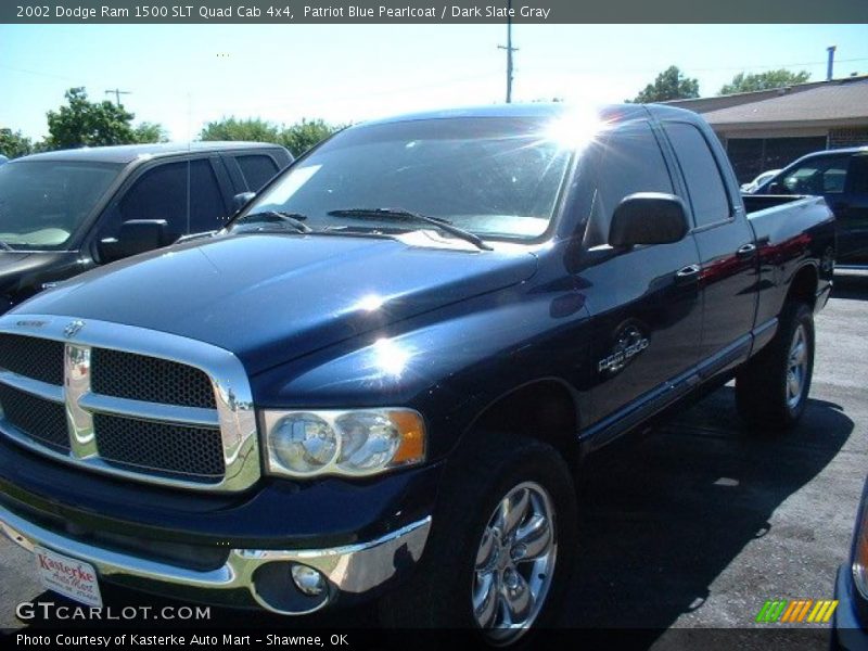 Patriot Blue Pearlcoat / Dark Slate Gray 2002 Dodge Ram 1500 SLT Quad Cab 4x4