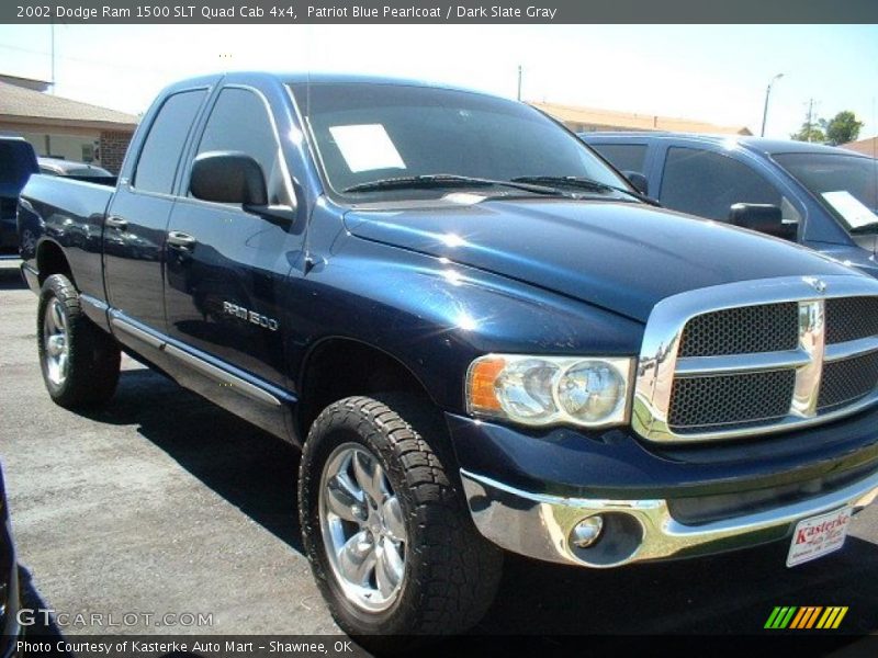 Patriot Blue Pearlcoat / Dark Slate Gray 2002 Dodge Ram 1500 SLT Quad Cab 4x4
