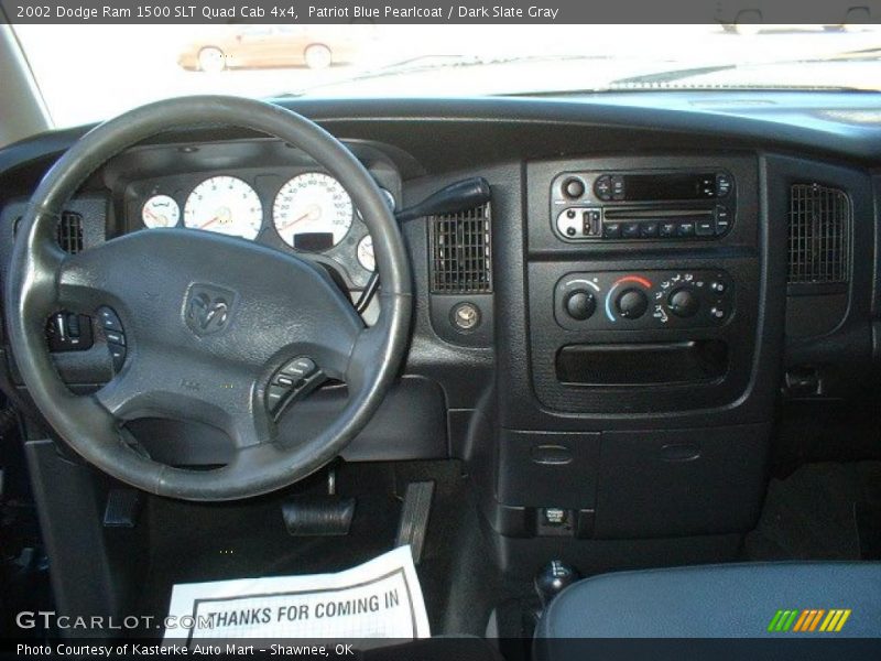 Patriot Blue Pearlcoat / Dark Slate Gray 2002 Dodge Ram 1500 SLT Quad Cab 4x4