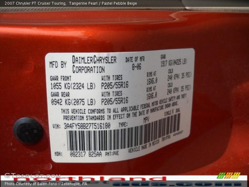 Tangerine Pearl / Pastel Pebble Beige 2007 Chrysler PT Cruiser Touring