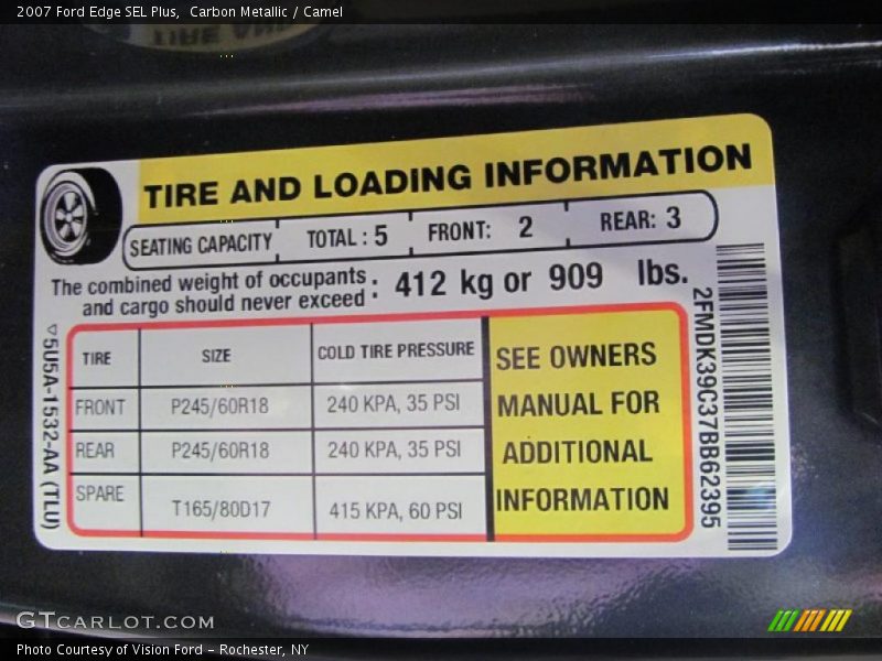 Carbon Metallic / Camel 2007 Ford Edge SEL Plus